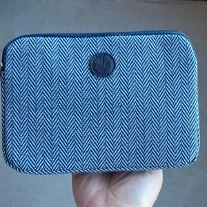 Air France Herringbone Blue Travel Zippered Cosmetic Bag Pouch
